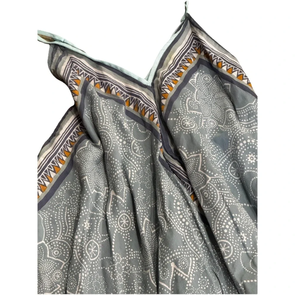roberta roller rabbit scarf dress one size O/S blue white orange Cotton Maxi‎
